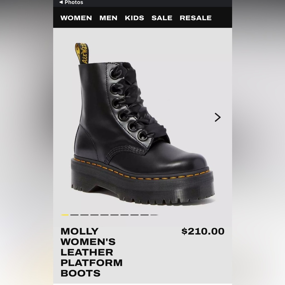 Dr. Martens Molly Black Platform Boots